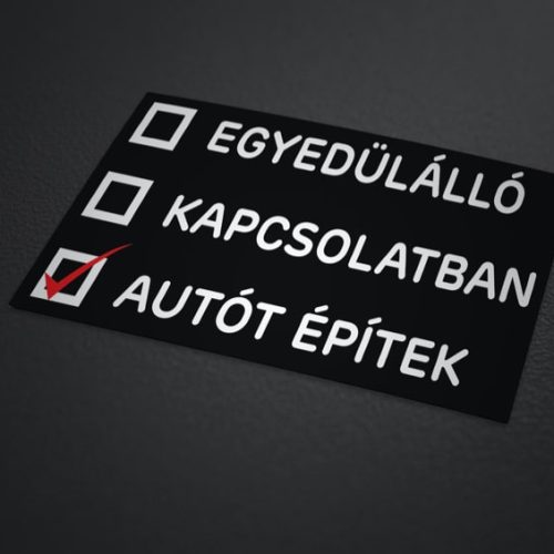 Autót építek matrica
